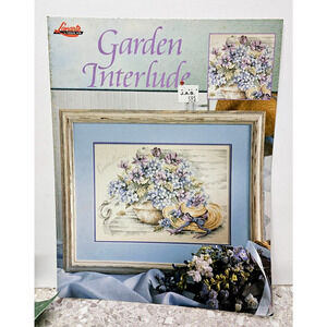 Lanarte Garden Interlude Cross Stitch Pattern Flowers Planter Leisure Arts #3449